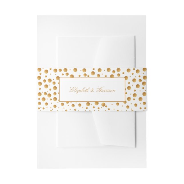 Gold Champagne Bubbles Wedding Invitation Belly Band (Front Example)