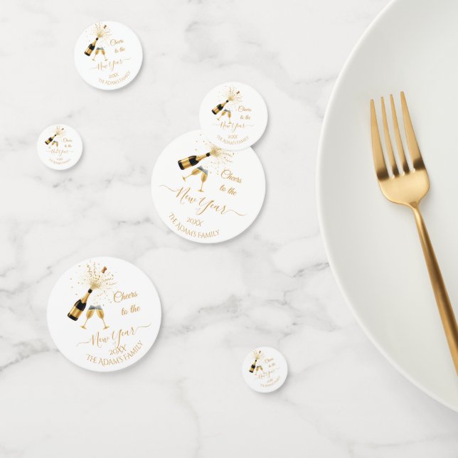  Gold Champagne Cheers New Year Confetti (Group)