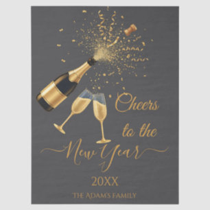 Gold Champagne Cheers New Year Tissue Paper