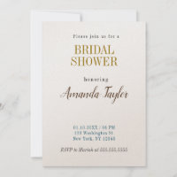 Gold & Champagne Colour Minimalist Bridal Shower