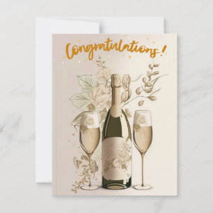 Gold Champagne Congratulations Card