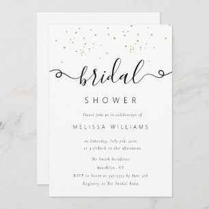Gold Champagne Glitter Bridal Shower Invitation