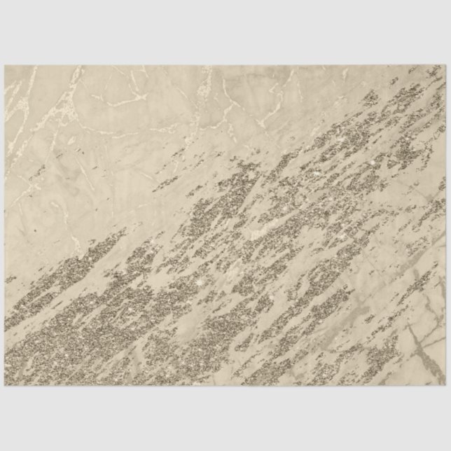 Gold Champagne Glitter Marble Modern Tissue Paper (Front)