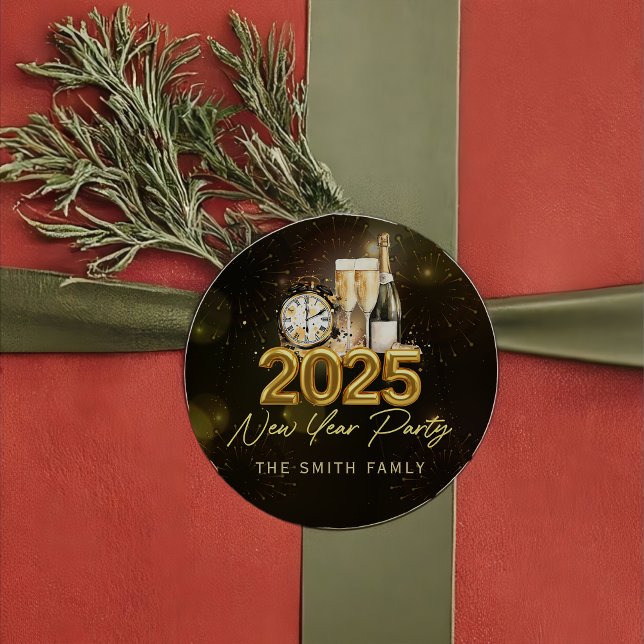 Gold Champagne Happy New Year 2025 Sticker (Creator Uploaded)