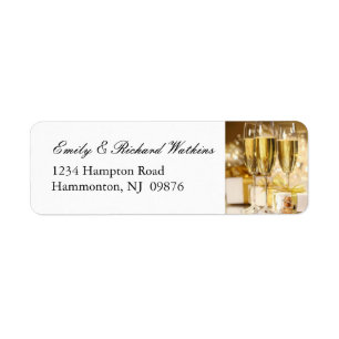 Gold Champagne Party Labels