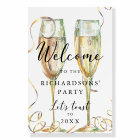 Gold Champagne Party Welcome Sign