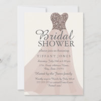 Gold Champagne Shimmer Glitter Gown Bridal Shower
