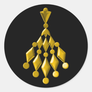 Gold chandelier classic round sticker