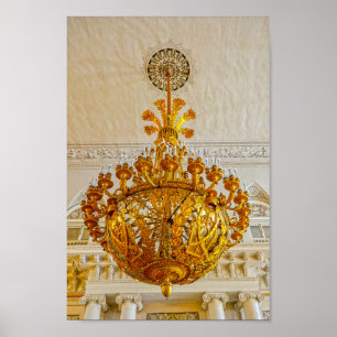  Gold Chandelier, Hermitage Museum, Russia Poster