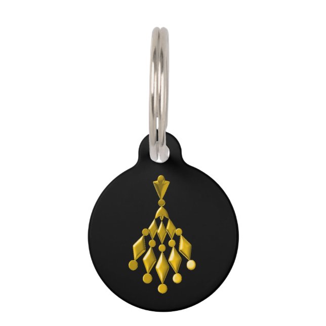 Gold chandelier pet tag (Front)