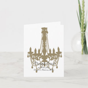 Gold Chandelier Thank You Card