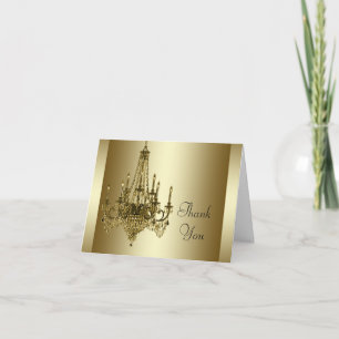 Gold Chandelier Thank You Cards