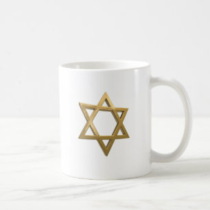 gold chanukkah star of david coffee mug