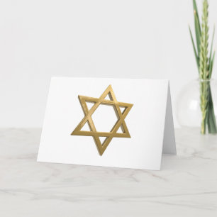 gold chanukkah star of david holiday card