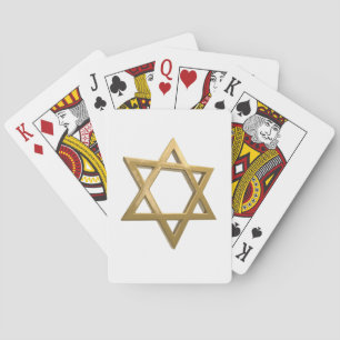 gold chanukkah star of david playing cards