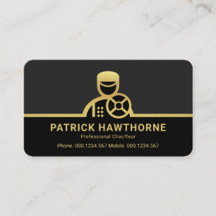 Gold Chauffeur Driver Frame Driving Business Card
