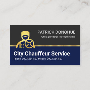 Gold Chauffeur Driver Taxi Line Business Card