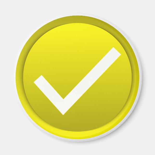 Gold Checkmark Symbol Magnet (Front)