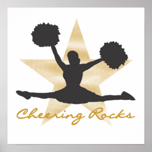 Gold Cheering Rocks T-shirts and Gifts Poster