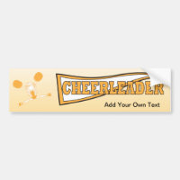 Gold Cheerleader Girl Silhouette