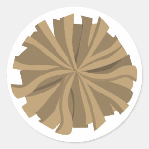 Gold Cheerleader Pom Pom Classic Round Sticker