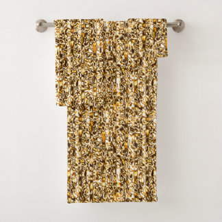 Gold Cheetah Print Towel Set 