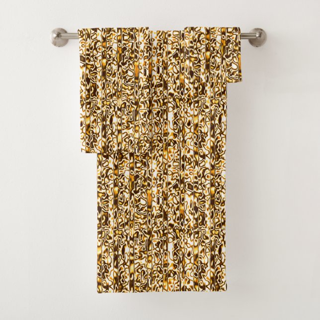 Gold Cheetah Print Towel Set  (Insitu)