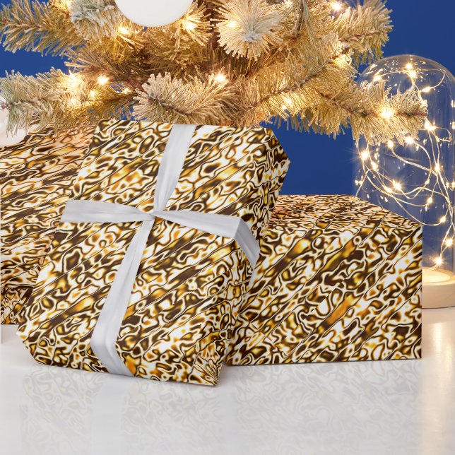 Gold Cheetah Print  Wrapping Paper (Holidays)