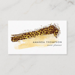 Gold Cheetah Skin Brush Strokes Business Card