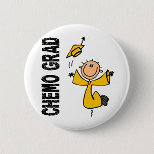 Gold CHEMO GRAD 1 (Childhood Cancer) 6 Cm Round Badge