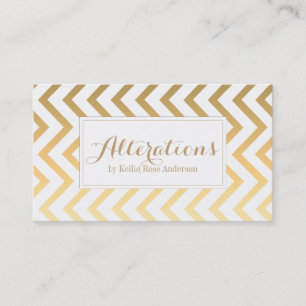 Gold Chevron Business Card Template