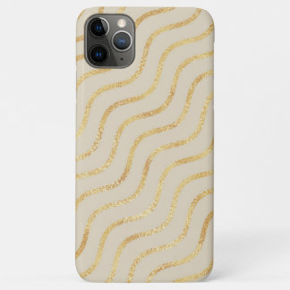 Gold Chevron on Taupe iPhone 11 Pro Max Case