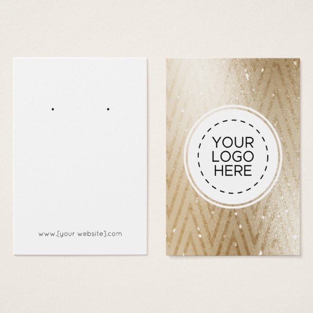 Gold Chevron Pattern Earring Display Card (Front & Back)