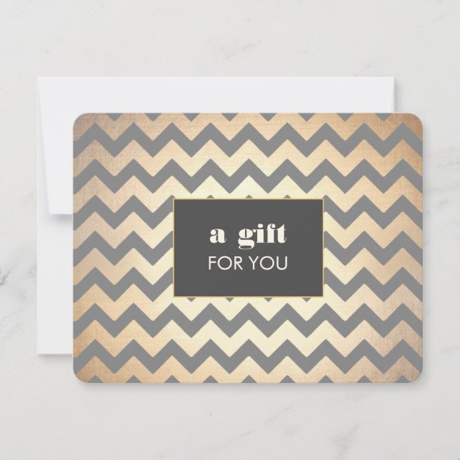 Gold Chevron Pattern Salon & Spa Gift Certificate (Front)