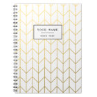 Gold Chevron White Background Modern Chic