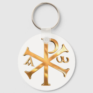 Gold Chi-Rho Key Ring