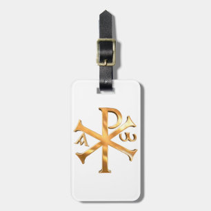Gold Chi-Rho Luggage Tag
