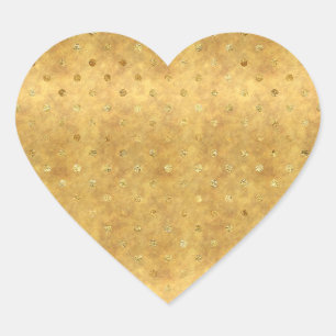 Gold Chic Dots Heart Sticker
