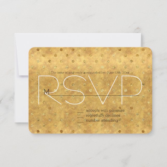 Gold Chic Dots RSVP (Front)
