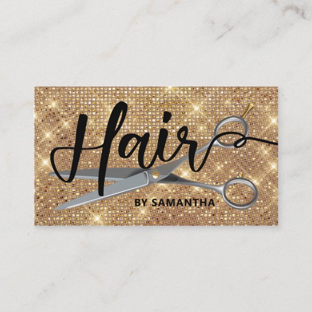 Gold Chic Hairstylist Business Card (Front)
