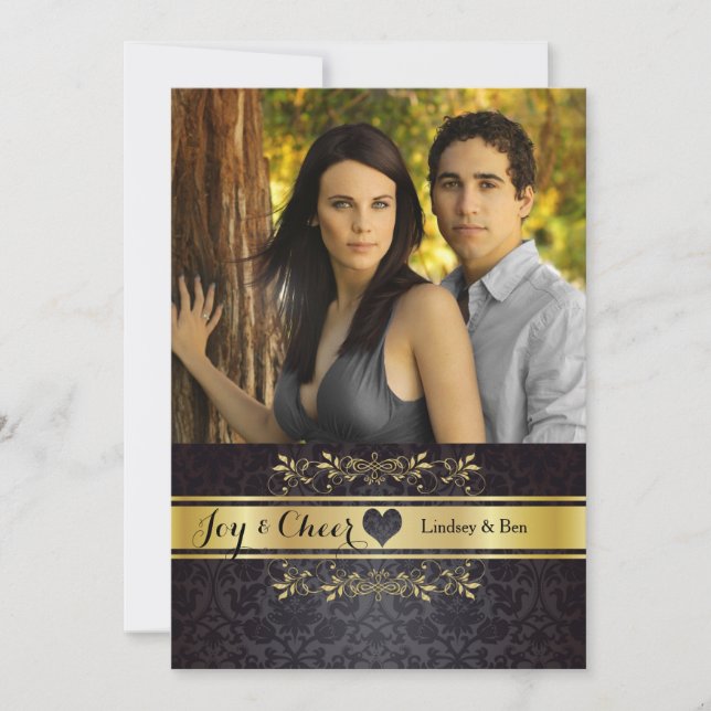 Gold Chic Photo Holiday Card (Front)