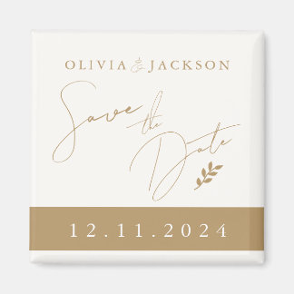 Gold Chic Save the Date Magnet