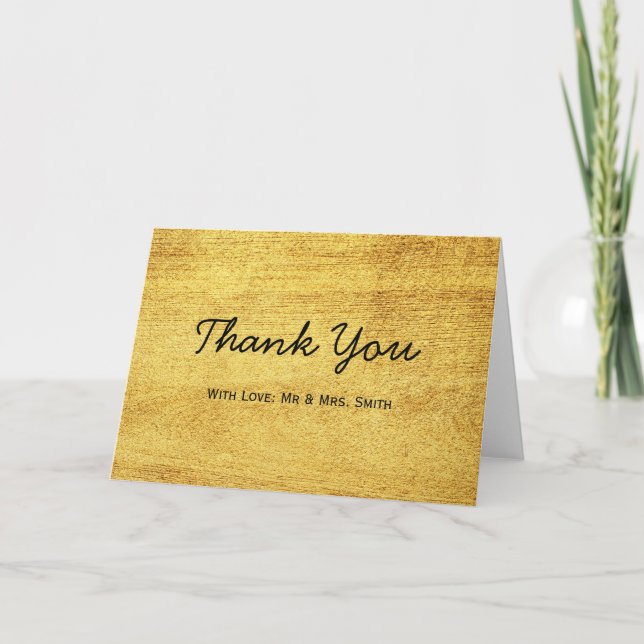 Gold Chic Stylish Font Thank You Foil (Front)
