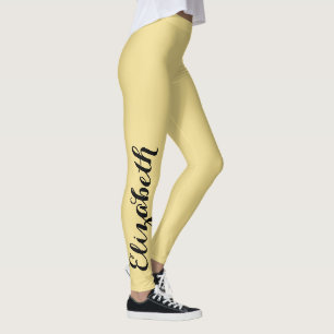Gold Chic Stylish Personalised Name Workout Sports Leggings