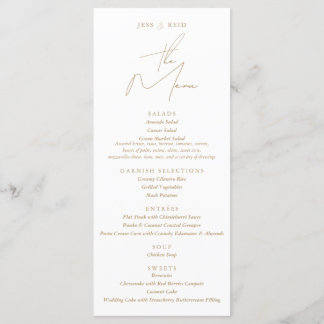Gold Chic Wedding Menu