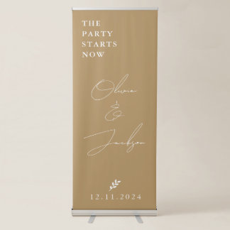 Gold Chic Wedding Reception Banner