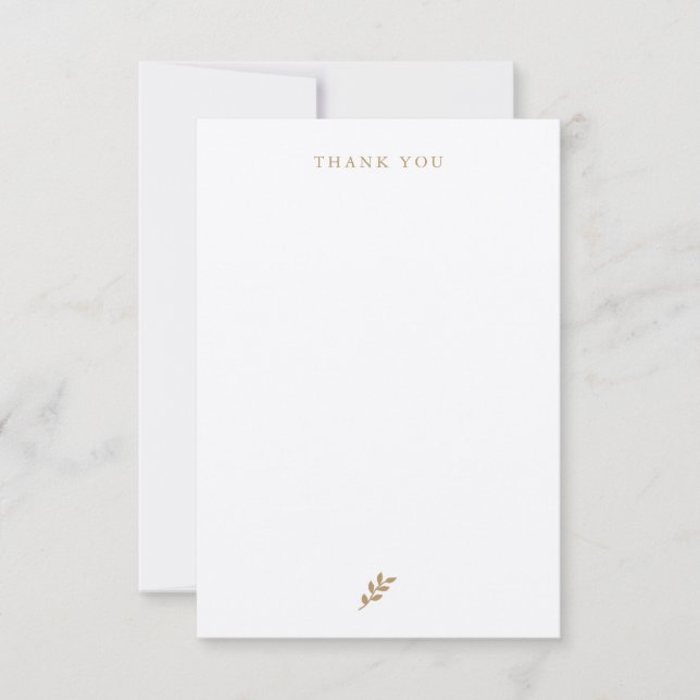 Gold Chic Wedding Thank You Cards (Front)