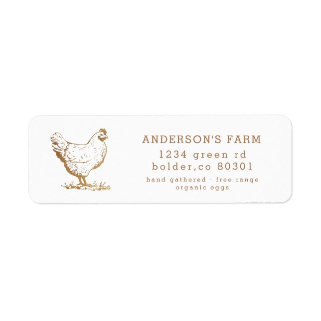 gold chicken organic egg farm return address (Front)