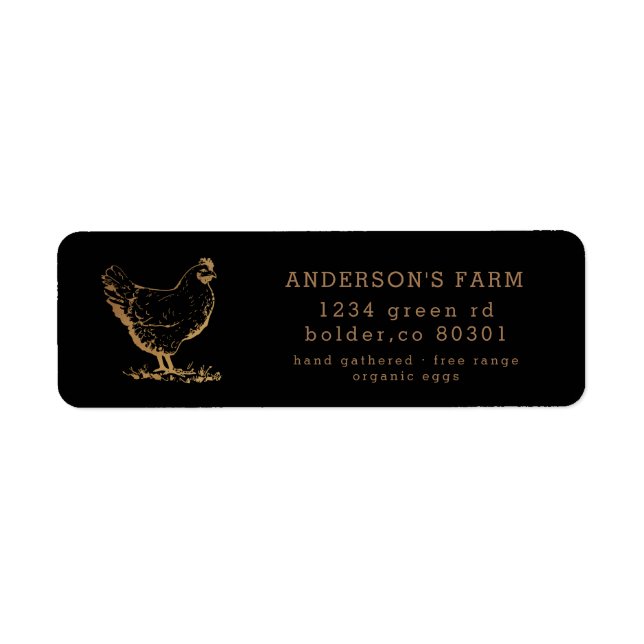 gold chicken organic egg farm return address (Front)