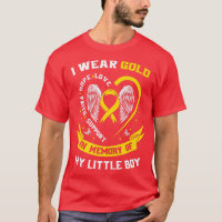 Gold Childhood Cancer Awareness Son Little Boy In